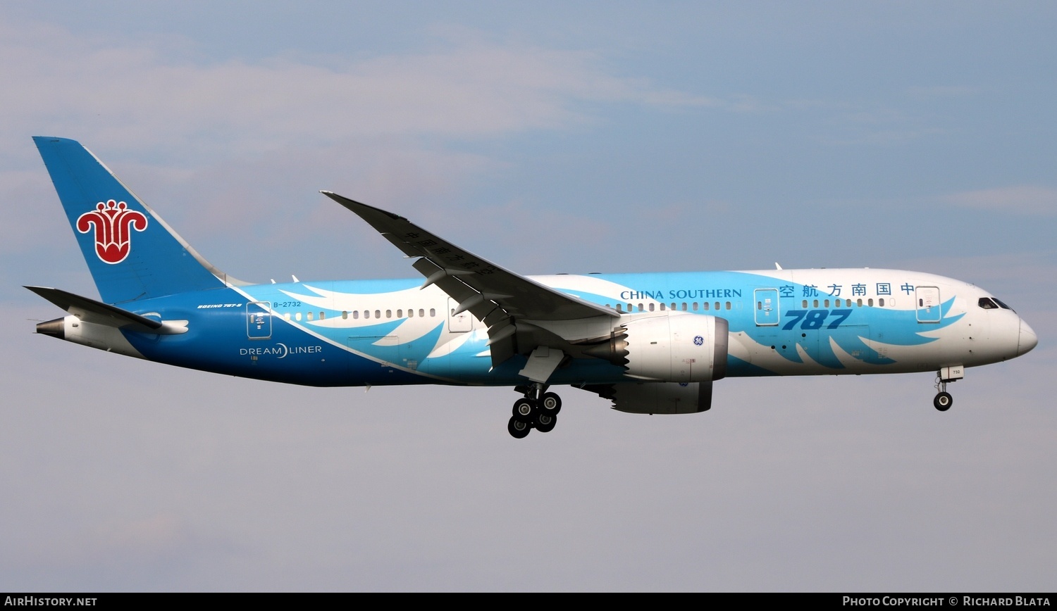 Aircraft Photo of B-2732 | Boeing 787-8 Dreamliner | China Southern Airlines | AirHistory.net #711192