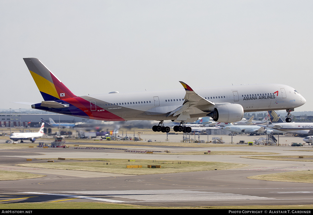Aircraft Photo of HL8078 | Airbus A350-941 | Asiana Airlines | AirHistory.net #711802