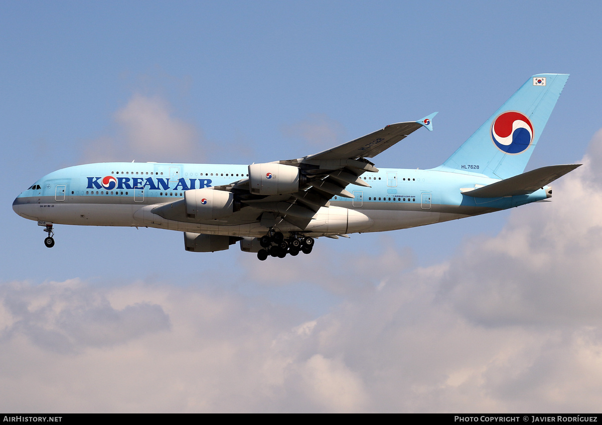 Aircraft Photo of HL7628 | Airbus A380-861 | Korean Air | AirHistory.net #711981