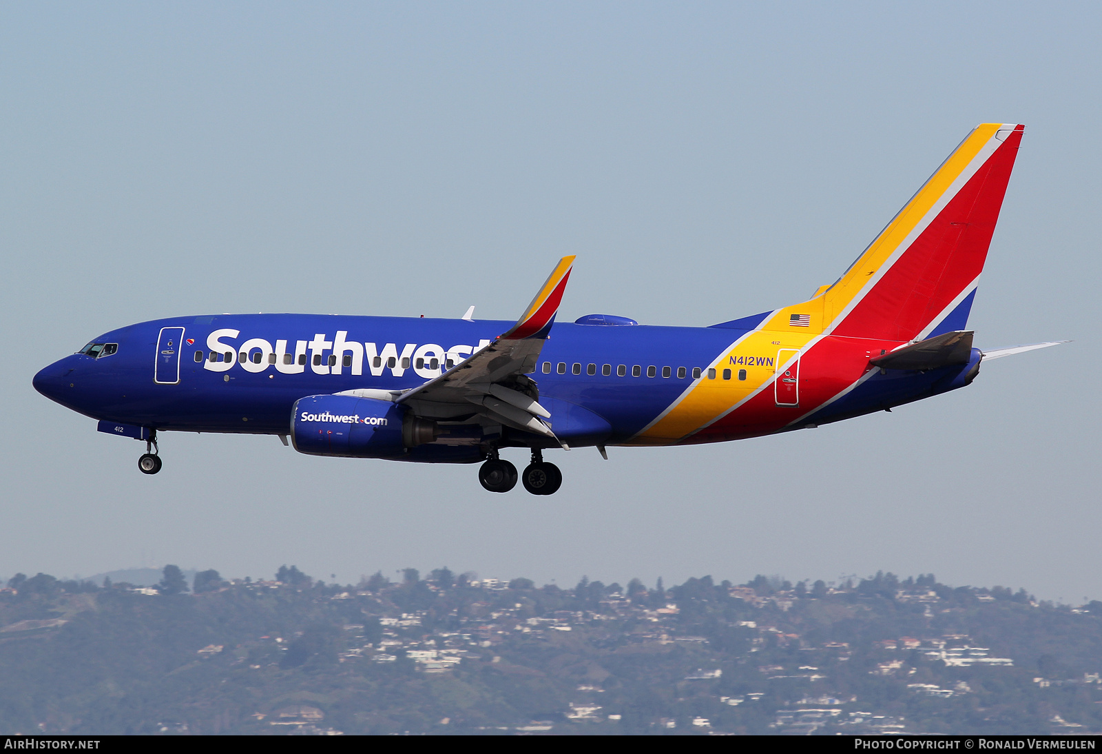 Aircraft Photo of N412WN | Boeing 737-7H4 | Southwest Airlines | AirHistory.net #712200