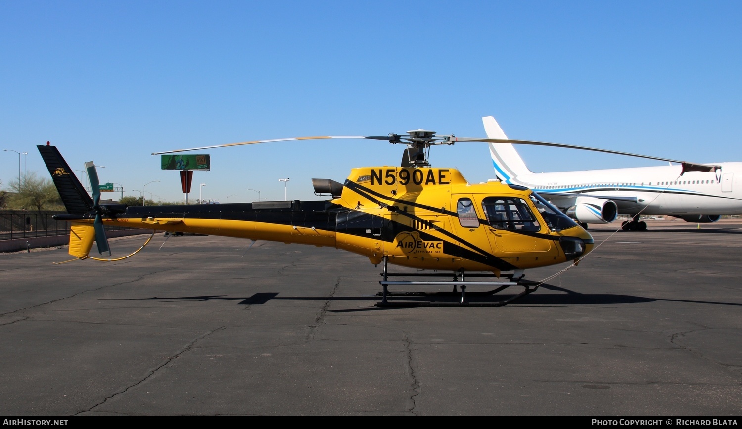 Aircraft Photo of N590AE | Eurocopter AS-350B-3 Ecureuil | Air Evac Lifeteam | AirHistory.net #712231