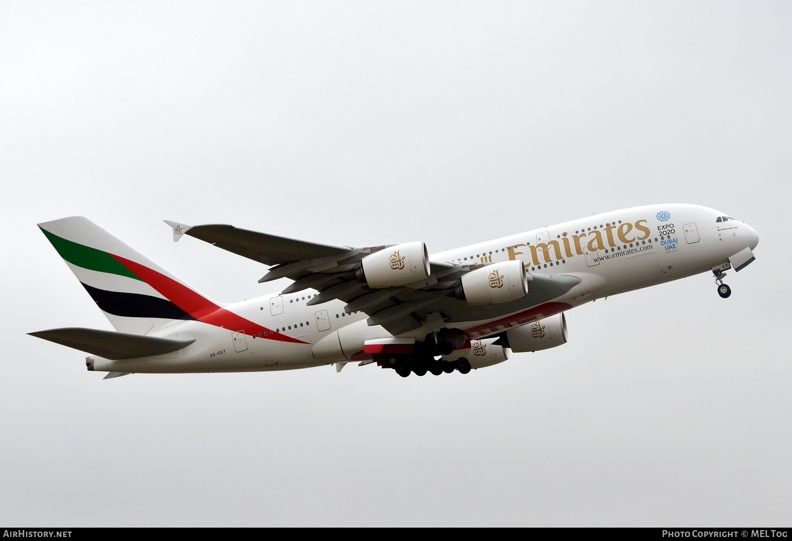Aircraft Photo of A6-EET | Airbus A380-861 | Emirates | AirHistory.net #712532