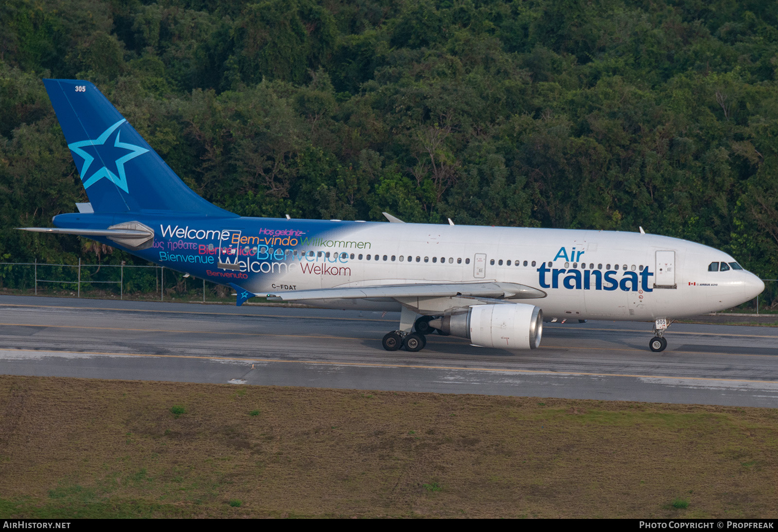 Aircraft Photo of C-FDAT | Airbus A310-308/ET | Air Transat | AirHistory.net #712929