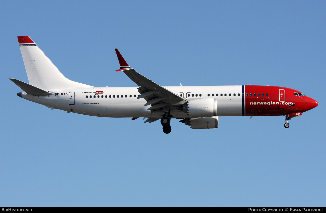 Aircraft Photo of SE-RTK | Boeing 737-8 Max 8 | Norwegian | AirHistory.net #713065