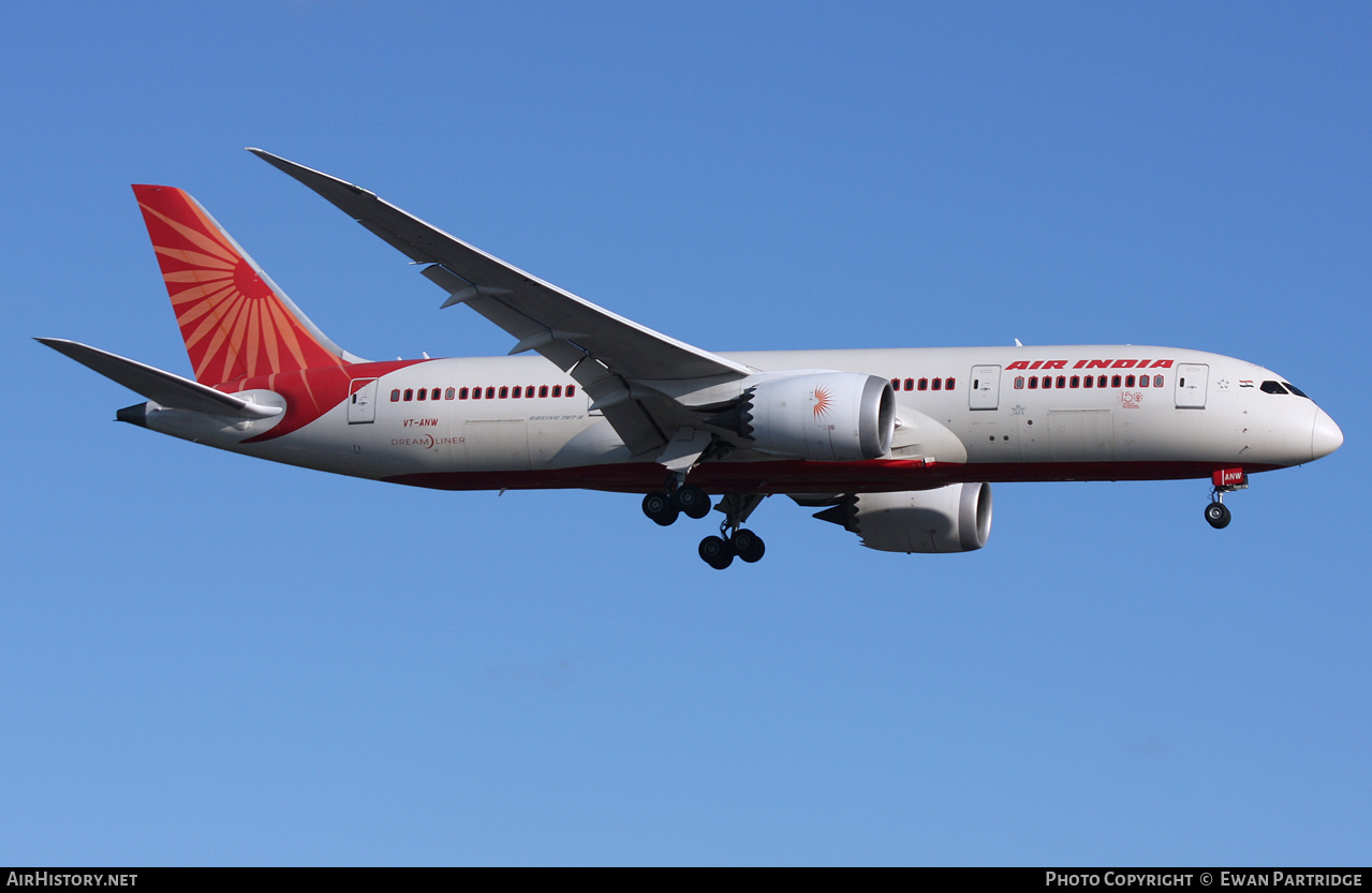 Aircraft Photo of VT-ANW | Boeing 787-8 Dreamliner | Air India | AirHistory.net #713067
