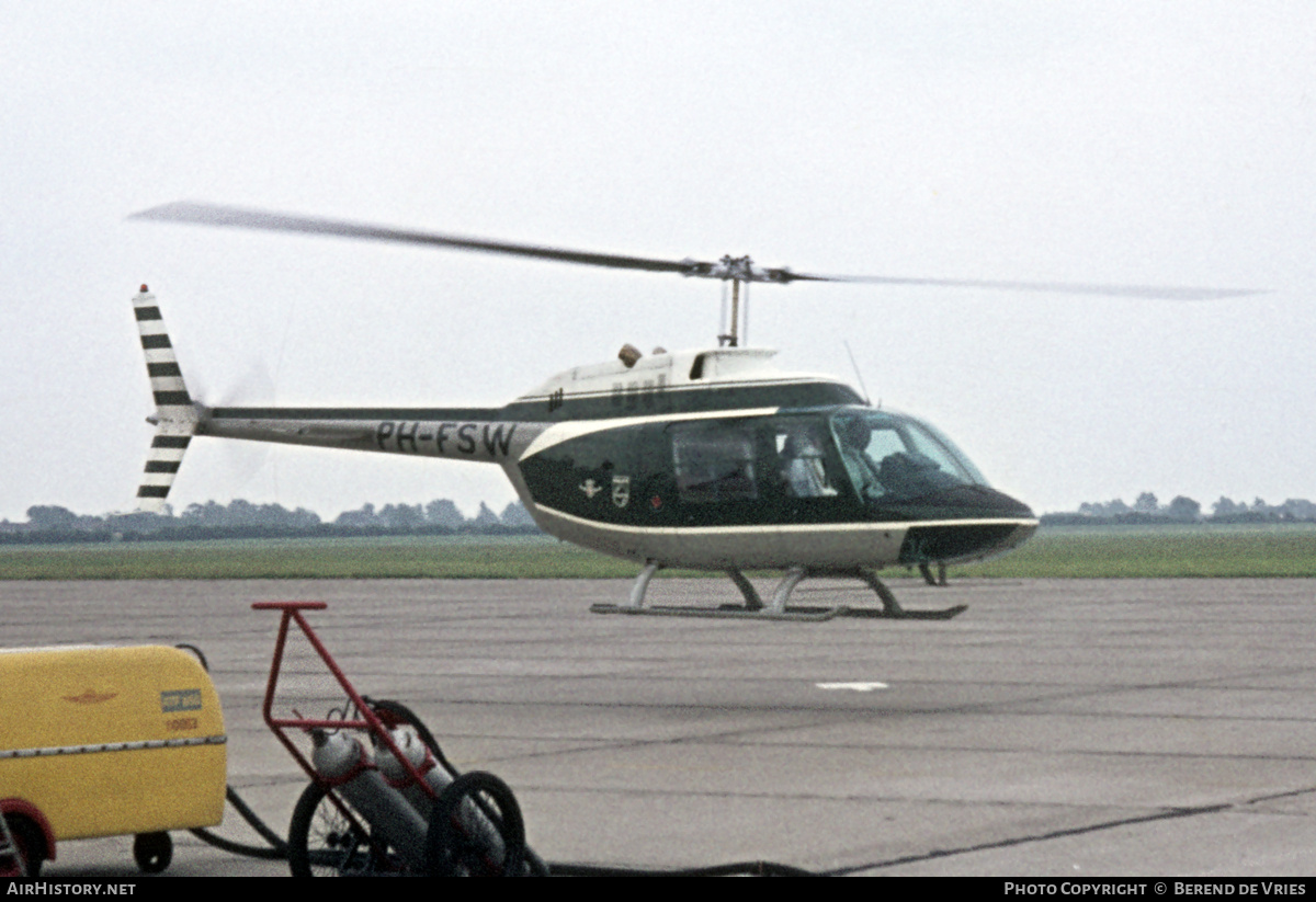 Aircraft Photo of PH-FSW | Bell AB-206A JetRanger | Philips | AirHistory.net #713892