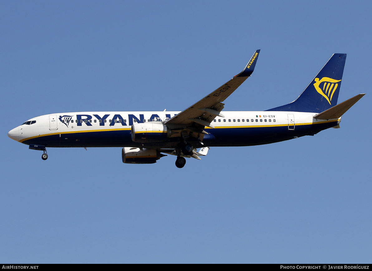Aircraft Photo of EI-ESV | Boeing 737-8AS | Ryanair | AirHistory.net #714180