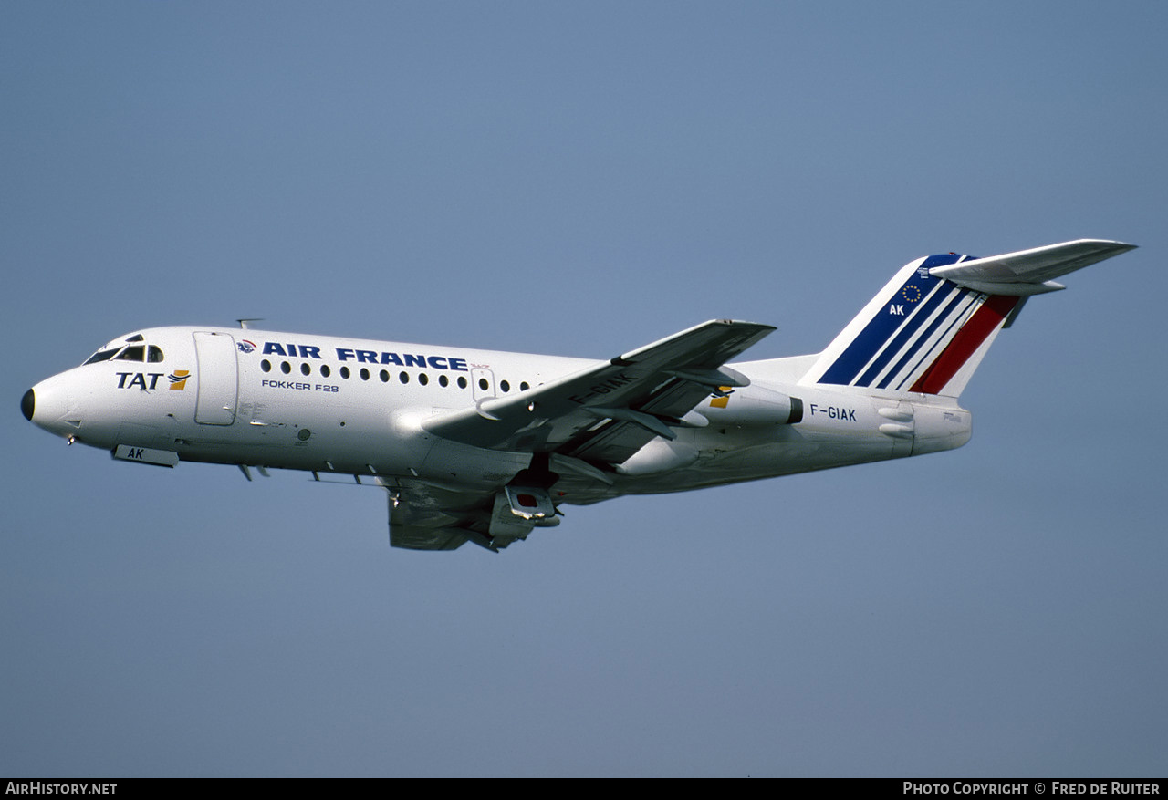 Aircraft Photo of F-GIAK | Fokker F28-1000 Fellowship | Air France | AirHistory.net #715002