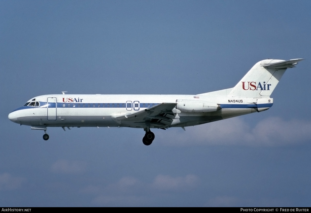 Aircraft Photo of N494US | Fokker F28-4000 Fellowship | USAir | AirHistory.net #715019