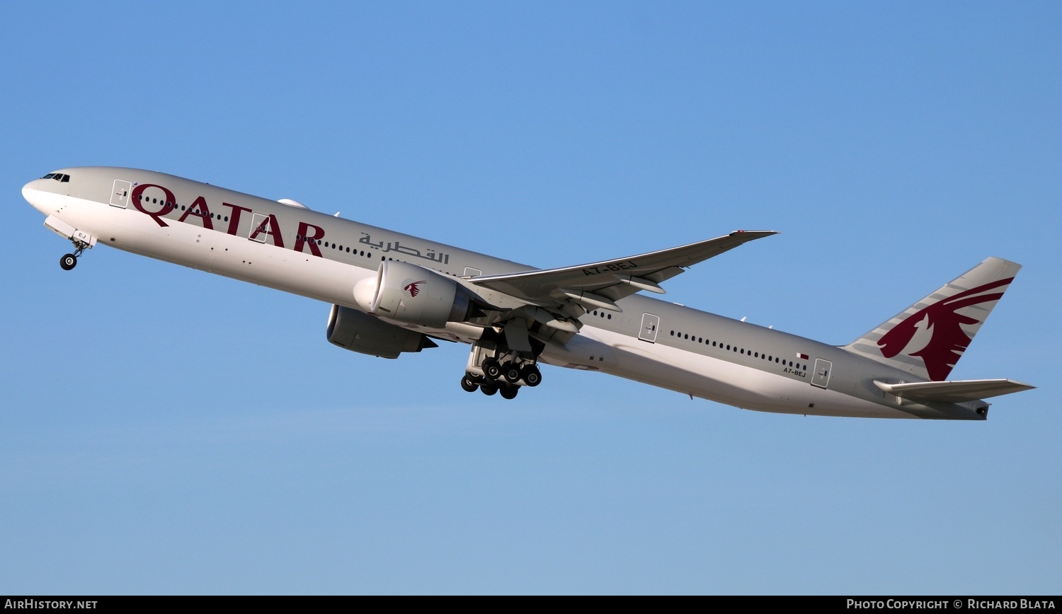 Aircraft Photo of A7-BEJ | Boeing 777-3DZ/ER | Qatar Airways | AirHistory.net #716056