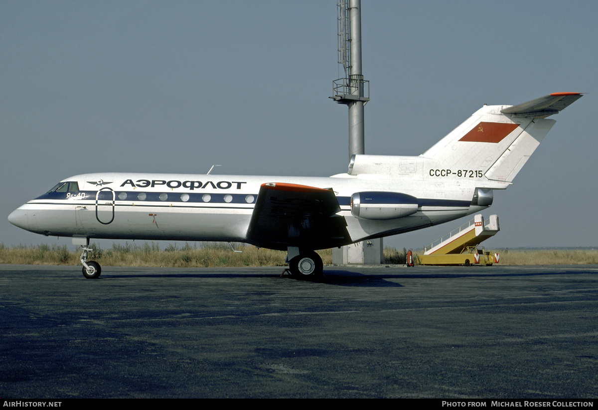 Aircraft Photo of CCCP-87215 | Yakovlev Yak-40 | Aeroflot | AirHistory.net #716067