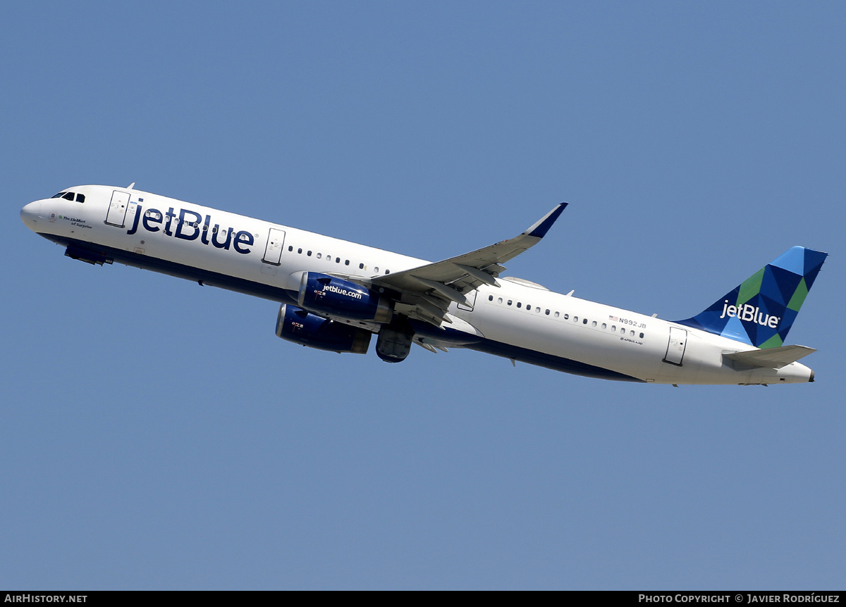 Aircraft Photo of N992JB | Airbus A321-231 | JetBlue Airways | AirHistory.net #716196