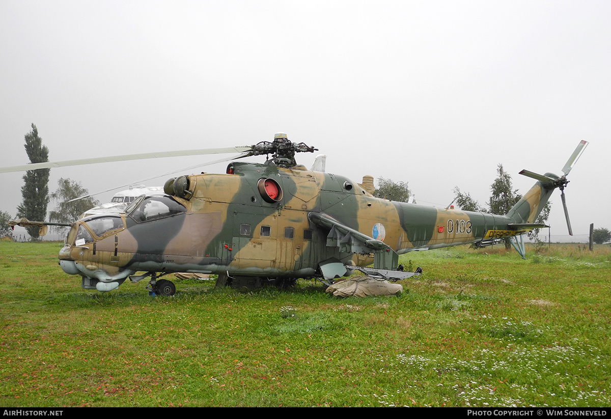 Aircraft Photo of 0103 | Mil Mi-24D | Czechoslovakia - Air Force | AirHistory.net #716462