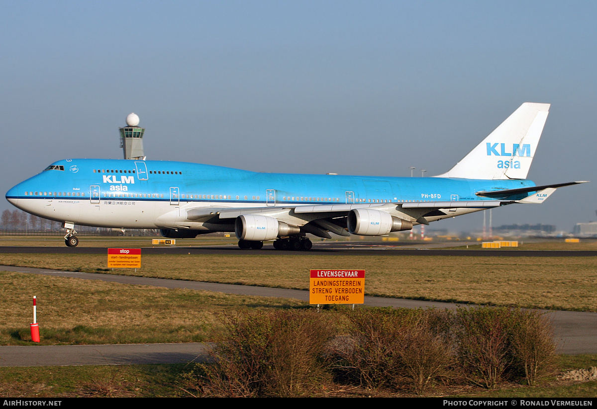 Aircraft Photo of PH-BFD | Boeing 747-406M | KLM Asia | AirHistory.net #717077
