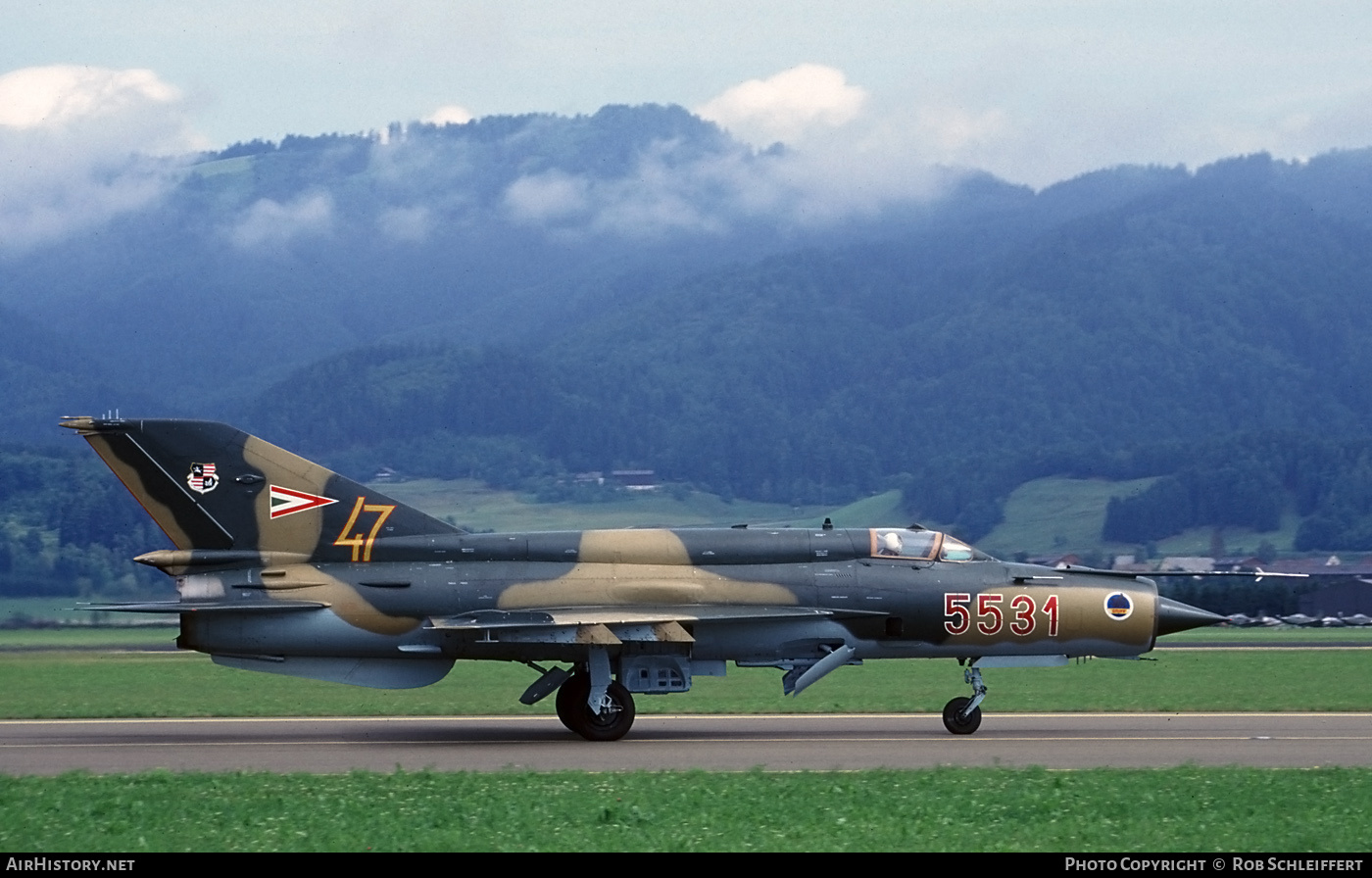 Aircraft Photo of 5531 | Mikoyan-Gurevich MiG-21bis | Hungary - Air Force | AirHistory.net #717108