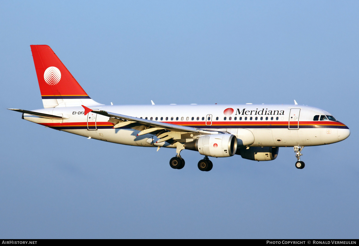 Aircraft Photo of EI-DFA | Airbus A319-112 | Meridiana | AirHistory.net #717283