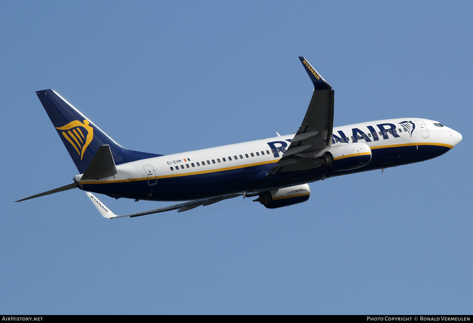 Aircraft Photo of EI-EVM | Boeing 737-8AS | Ryanair | AirHistory.net #717298
