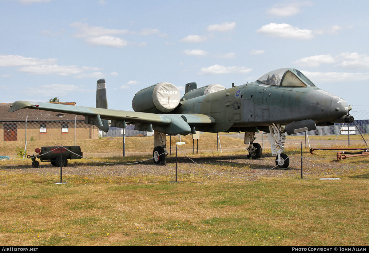 Aircraft Photo of 80-0219 / AF80-219 | Fairchild A-10A Thunderbolt II | USA - Air Force | AirHistory.net #718265