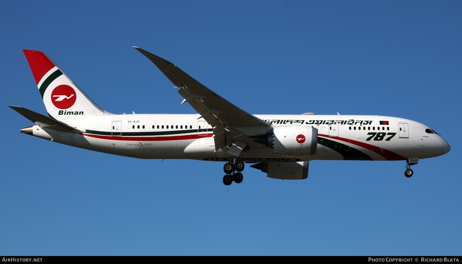 Aircraft Photo of S2-AJS | Boeing 787-8 Dreamliner | Biman Bangladesh Airlines | AirHistory.net #720752