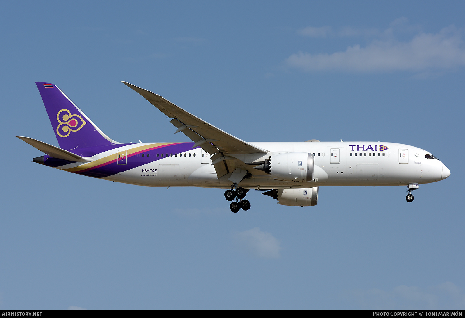 Aircraft Photo of HS-TQE | Boeing 787-8 Dreamliner | Thai Airways International | AirHistory.net #720829