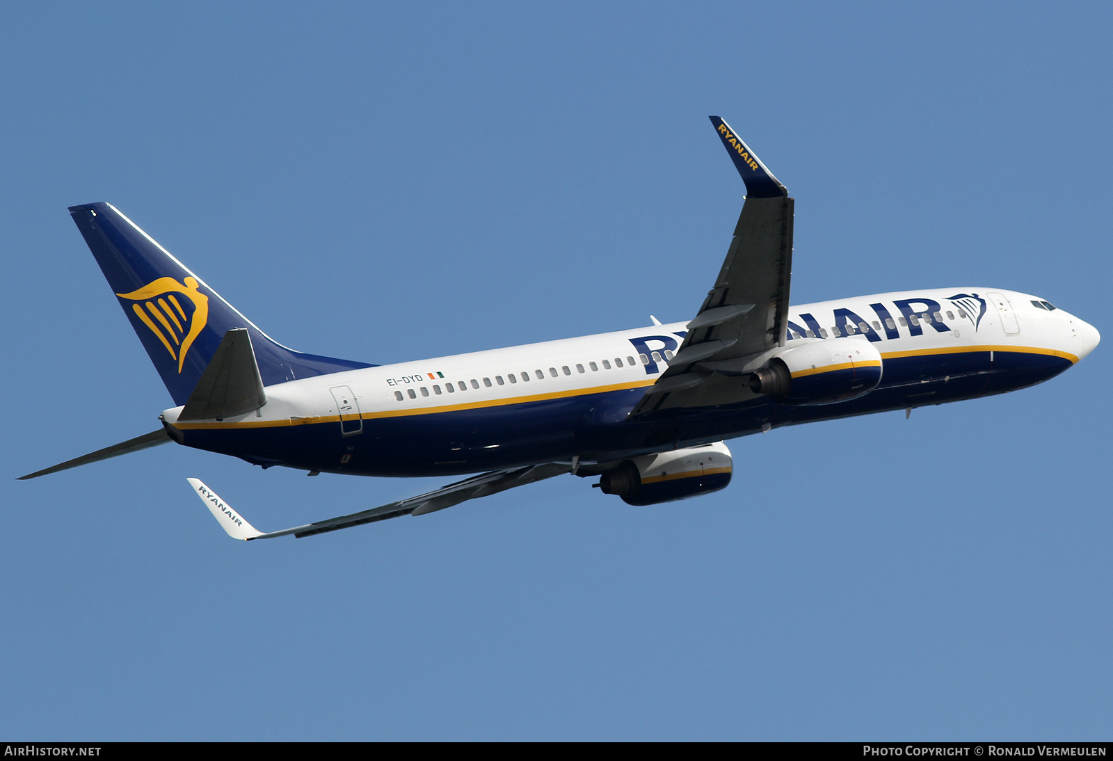 Aircraft Photo of EI-DYD | Boeing 737-8AS | Ryanair | AirHistory.net #721663