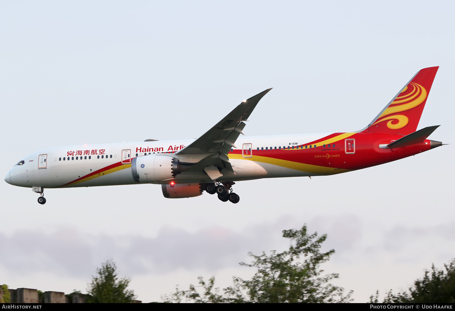 Aircraft Photo of B-1138 | Boeing 787-9 Dreamliner | Hainan Airlines | AirHistory.net #721730