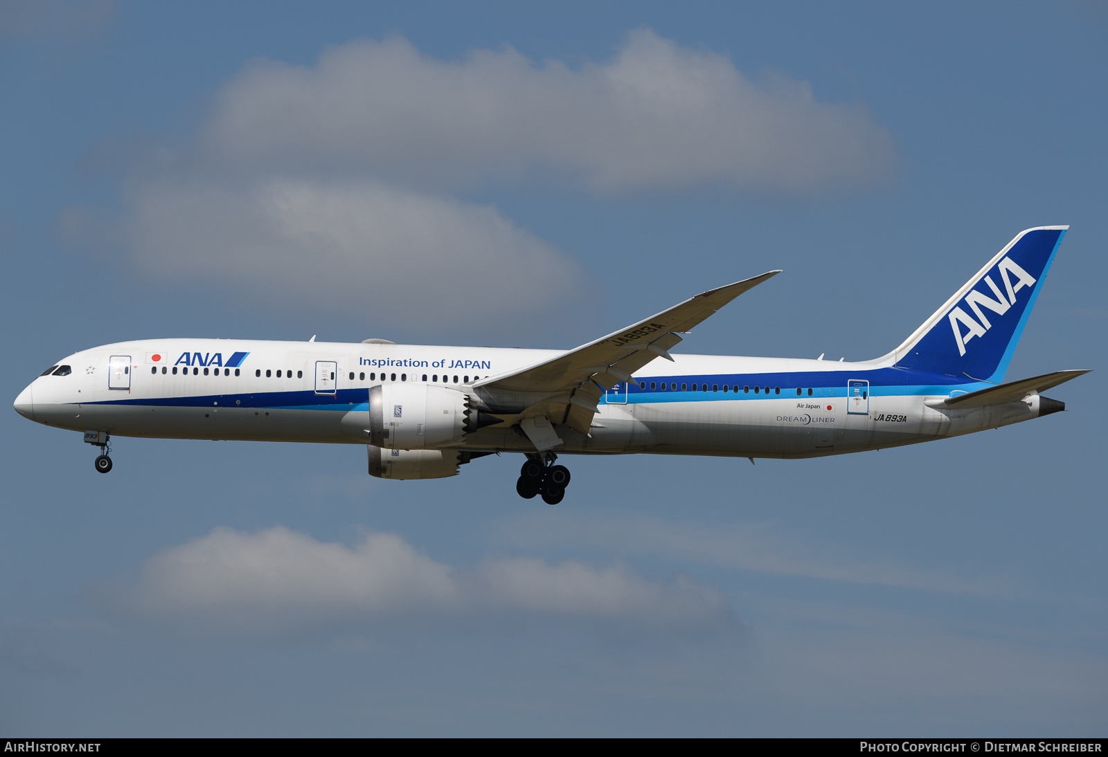 Aircraft Photo of JA893A | Boeing 787-9 Dreamliner | All Nippon Airways - ANA | AirHistory.net #722167