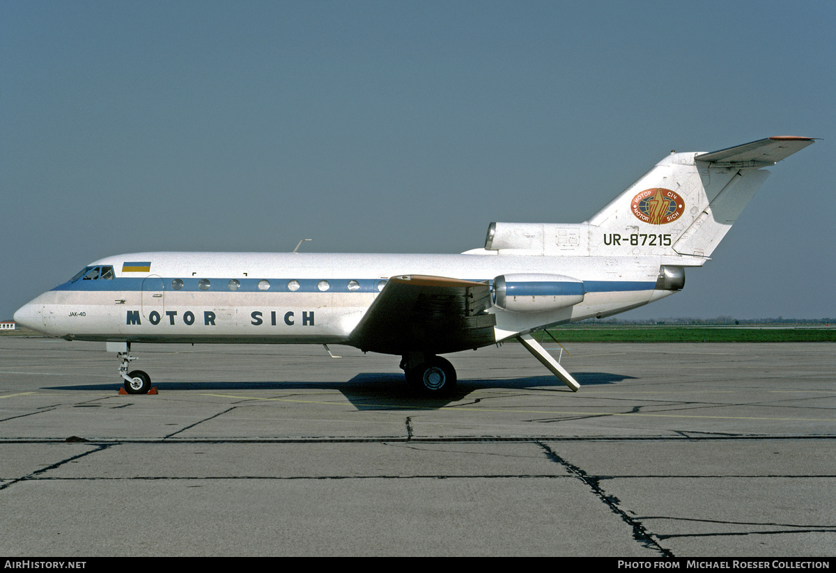 Aircraft Photo of UR-87215 | Yakovlev Yak-40 | Motor Sich | AirHistory.net #722343