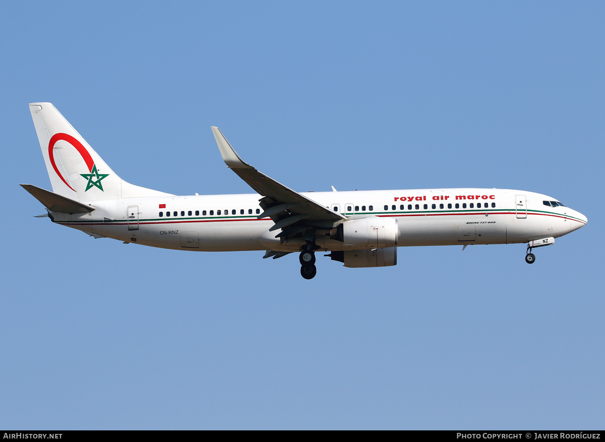 Aircraft Photo of CN-RNZ | Boeing 737-8B6 | Royal Air Maroc - RAM | AirHistory.net #722348