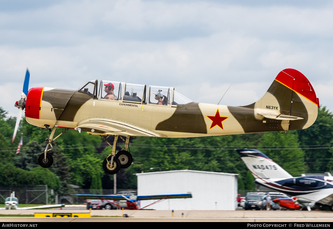 Aircraft Photo of N63YK | Yakovlev Yak-52 | Soviet Union - Air Force | AirHistory.net #722514
