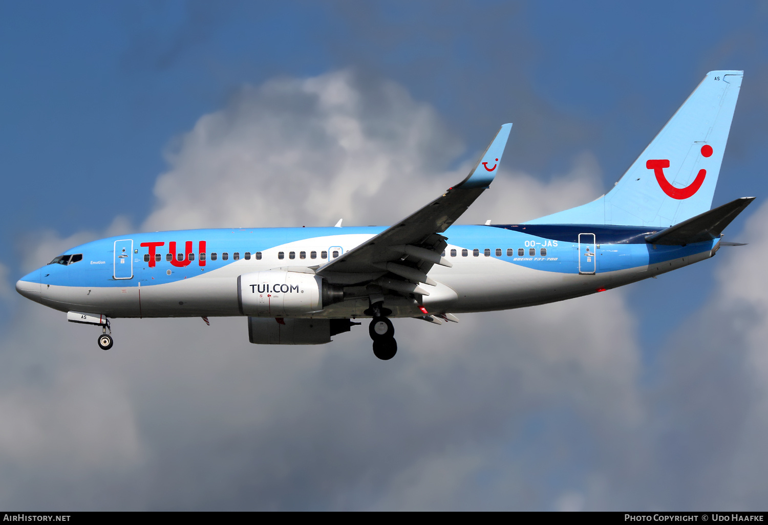 Aircraft Photo of OO-JAS | Boeing 737-7K5 | TUI | AirHistory.net #722830