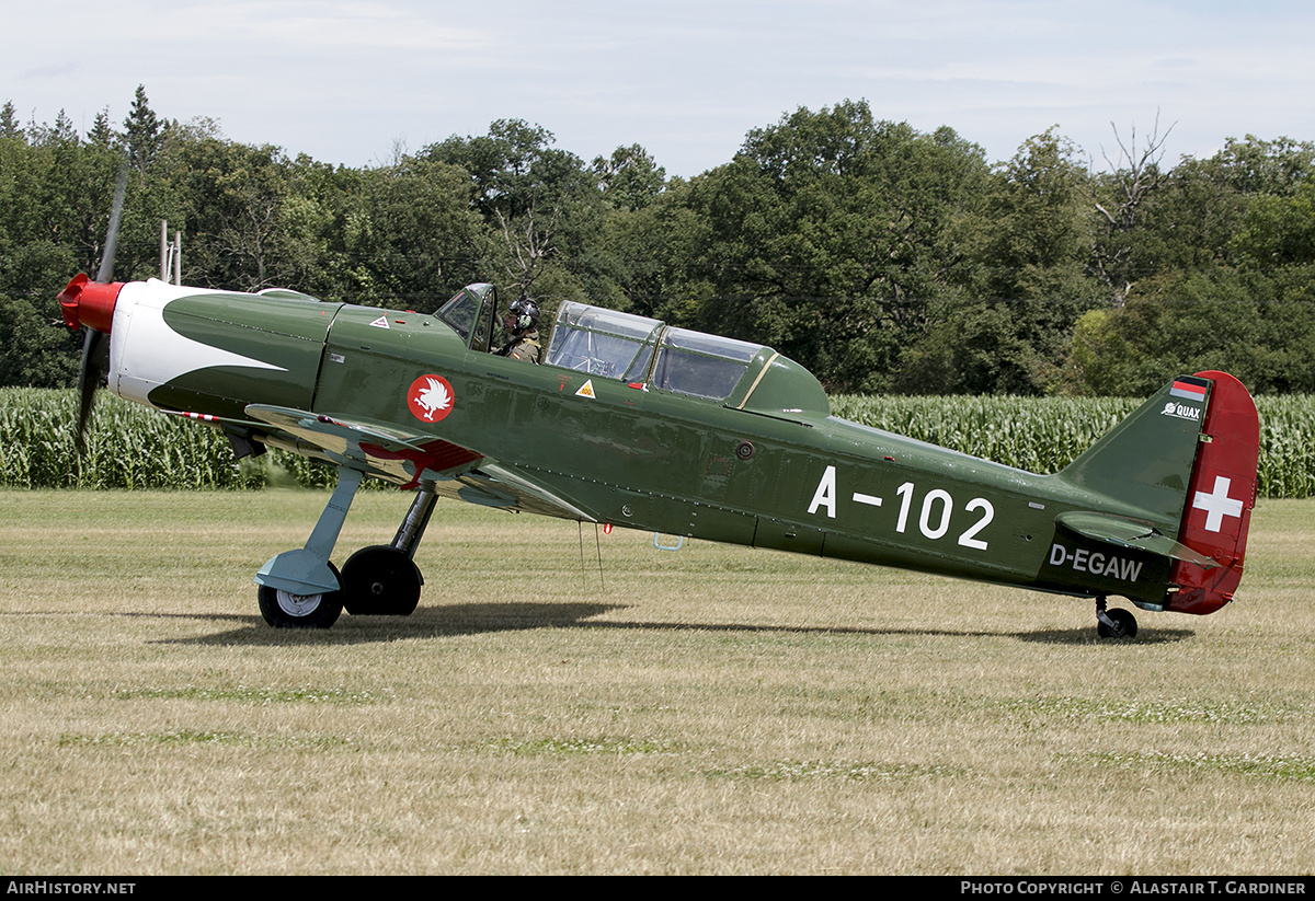 Aircraft Photo of D-EGAW / A-102 | Pilatus P-2-06 | Quax | Switzerland - Air Force | AirHistory.net #723756