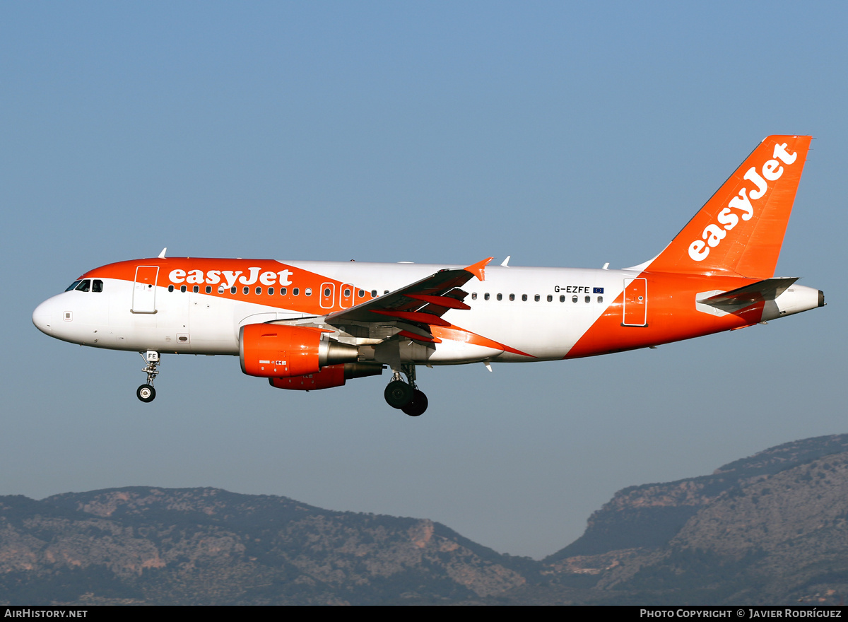 Aircraft Photo of G-EZFE | Airbus A319-111 | EasyJet | AirHistory.net #724160