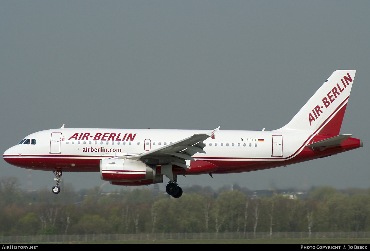 Aircraft Photo of D-ABGD | Airbus A319-132 | Air Berlin | AirHistory.net #724593