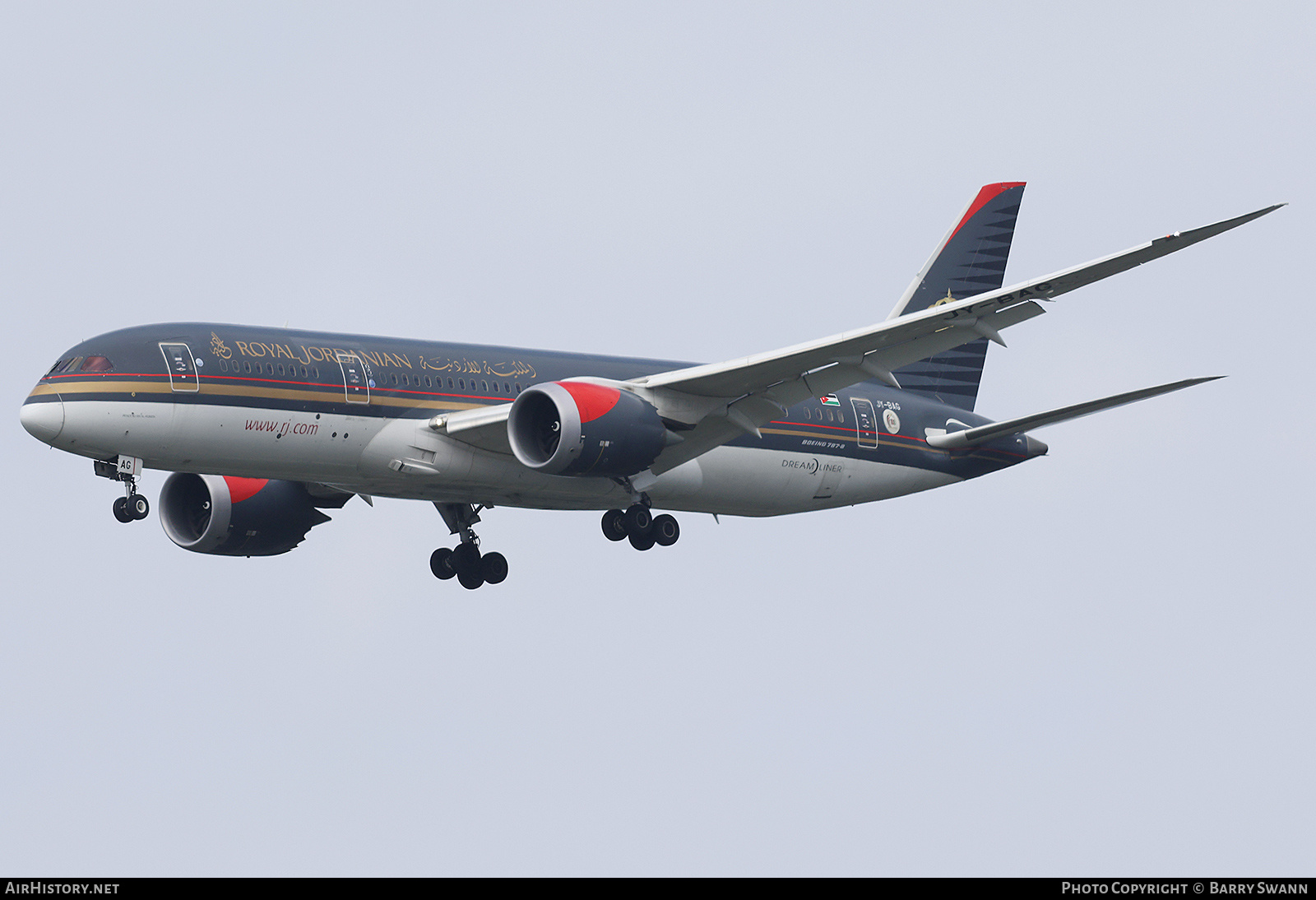 Aircraft Photo of JY-BAG | Boeing 787-8 Dreamliner | Royal Jordanian Airlines | AirHistory.net #724707