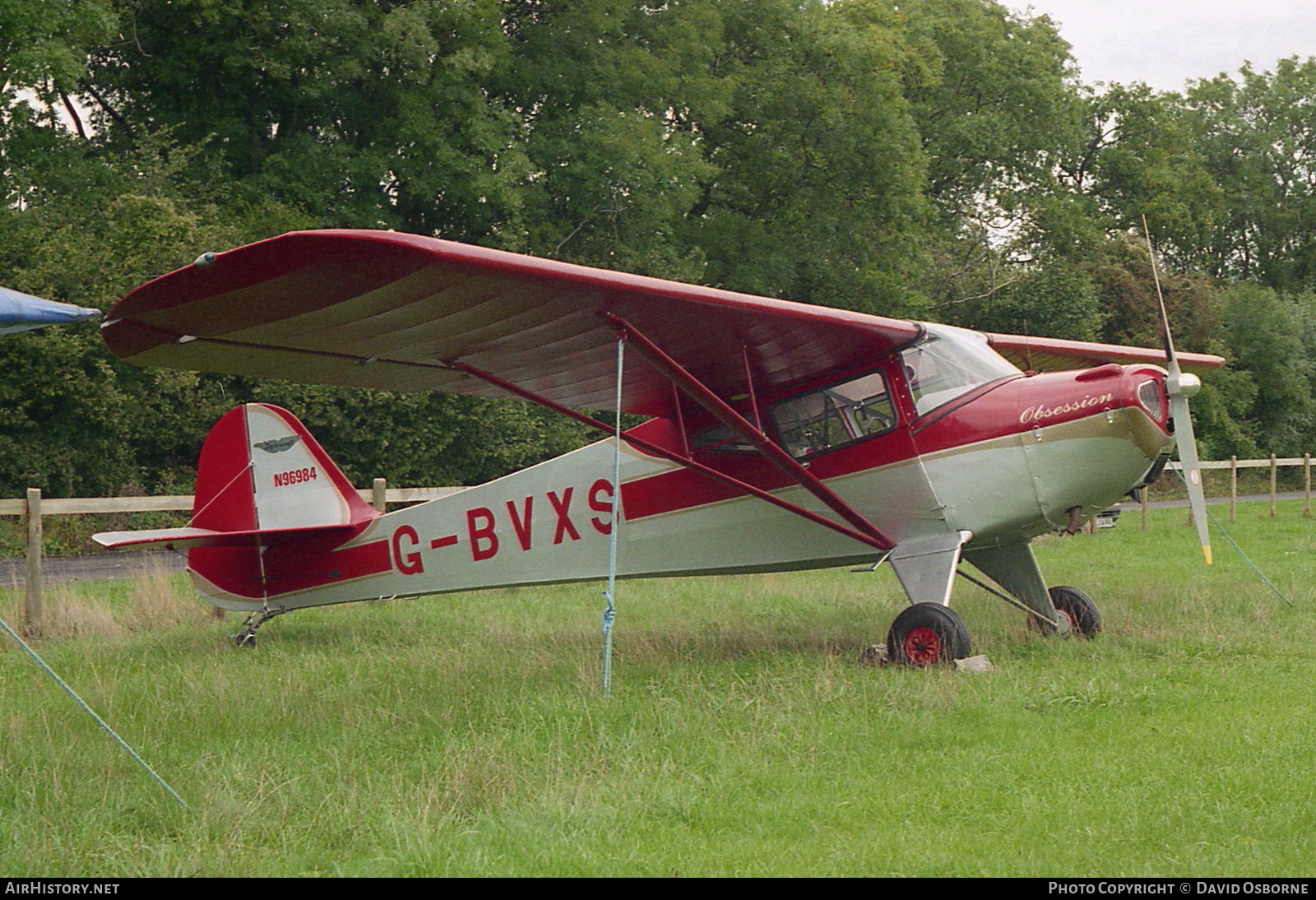 Aircraft Photo of G-BVXS / N96984 | Taylorcraft BC-12D Twosome | AirHistory.net #726399