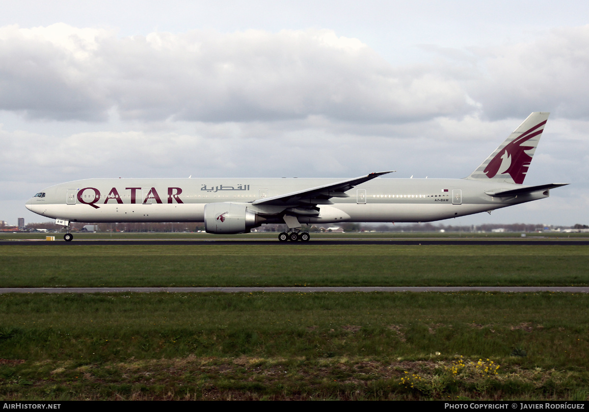 Aircraft Photo of A7-BAW | Boeing 777-3DZ/ER | Qatar Airways | AirHistory.net #726545