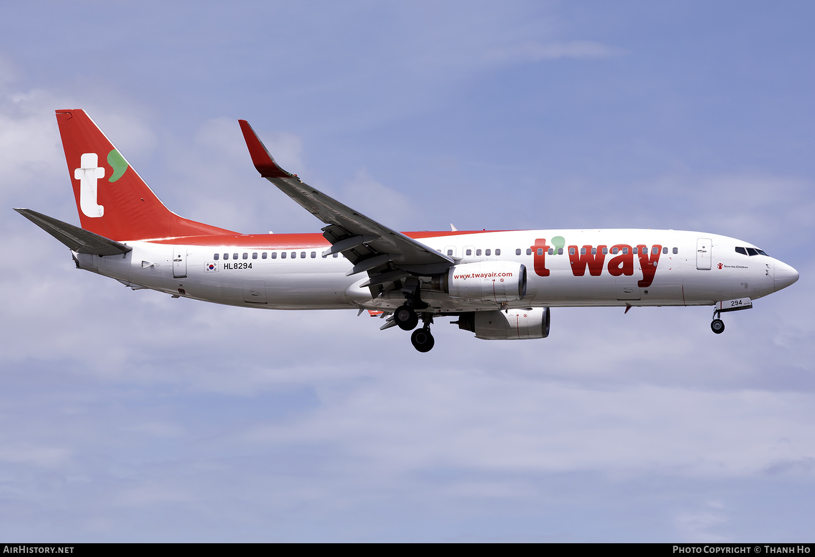 Aircraft Photo of HL8294 | Boeing 737-8Q8 | T'way Air | AirHistory.net #726713