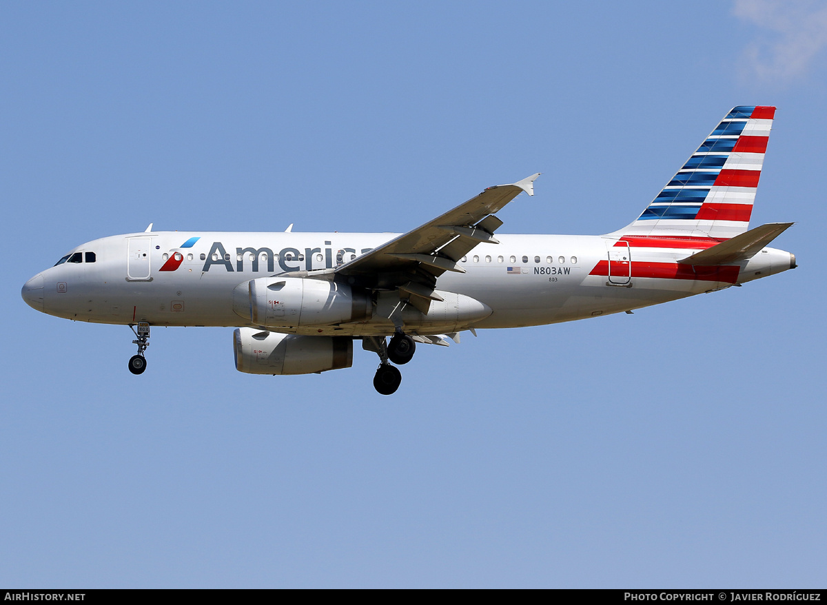 Aircraft Photo of N803AW | Airbus A319-132 | American Airlines | AirHistory.net #727057