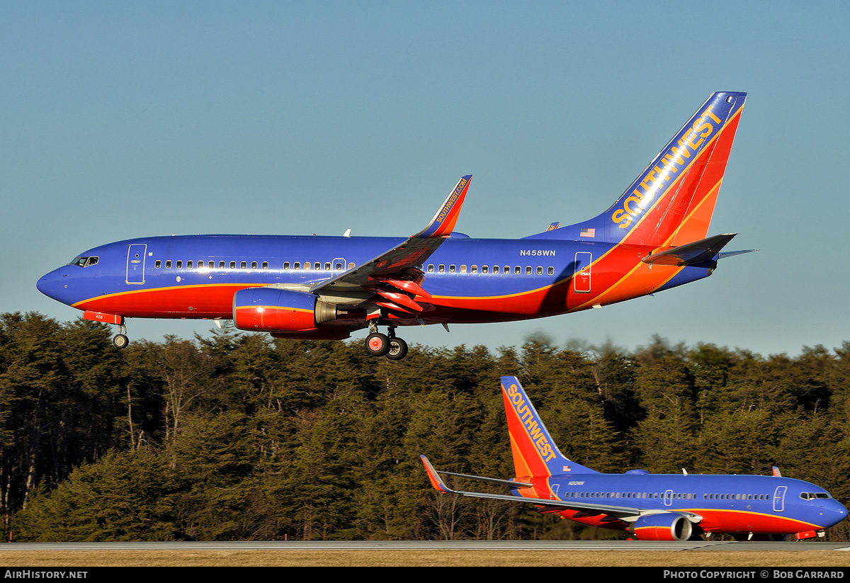 Aircraft Photo of N458WN | Boeing 737-7H4 | Southwest Airlines | AirHistory.net #727349