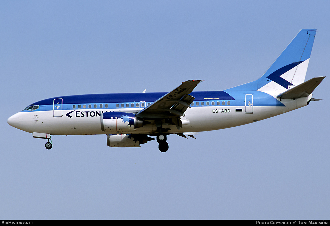 Aircraft Photo of ES-ABD | Boeing 737-5Q8 | Estonian Air | AirHistory.net #727362