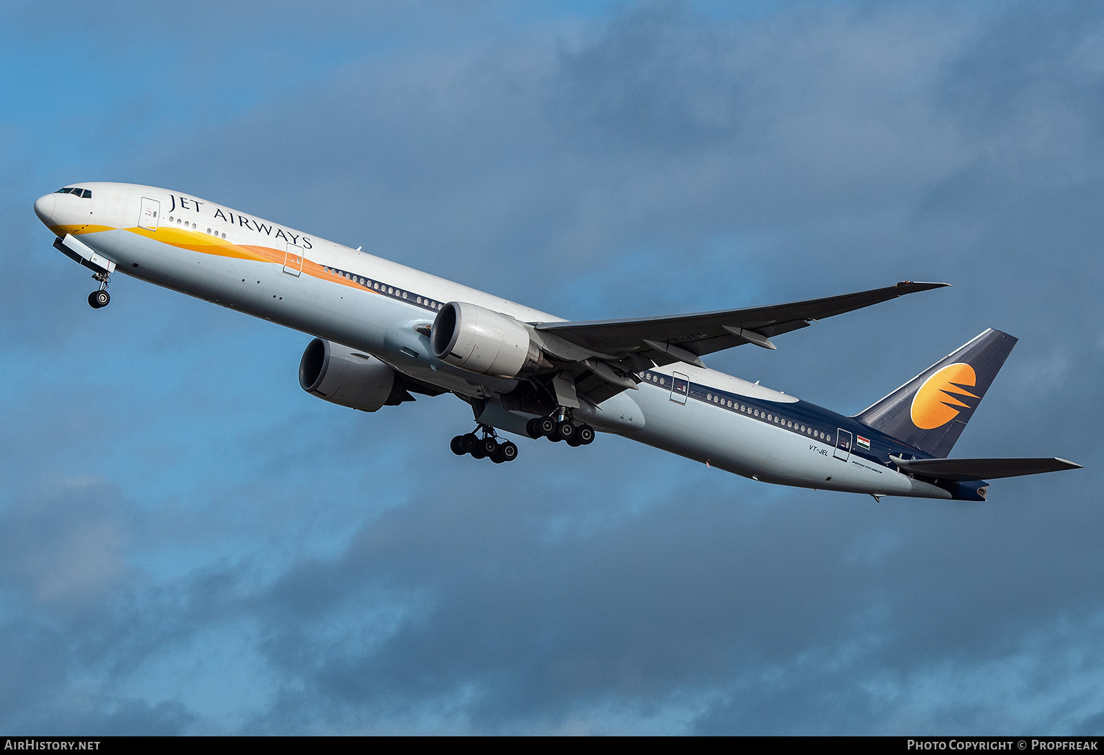 Aircraft Photo of VT-JEL | Boeing 777-35R/ER | Jet Airways | AirHistory.net #727576