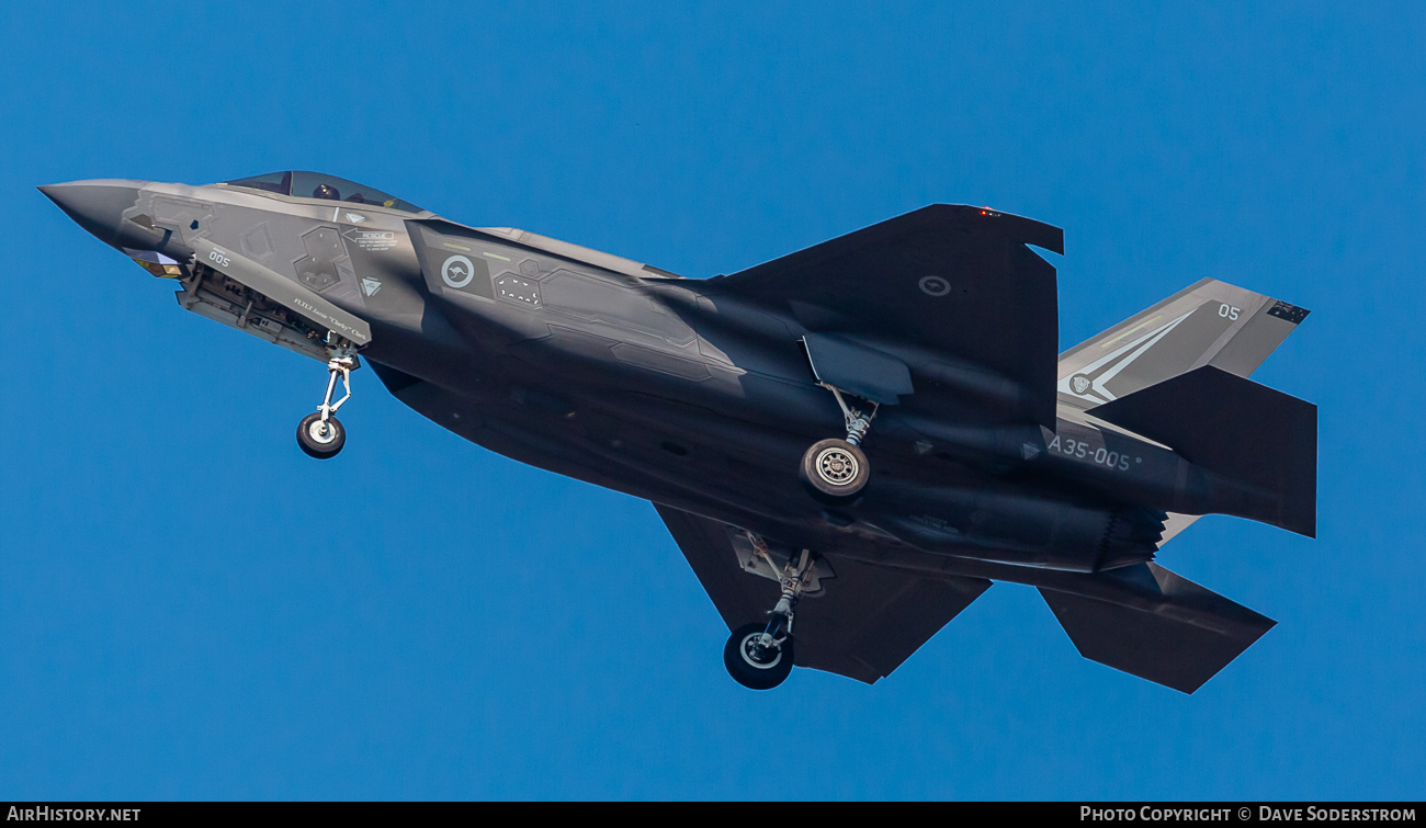 Aircraft Photo of A35-005 | Lockheed Martin F-35A Lightning II | Australia - Air Force | AirHistory.net #727677