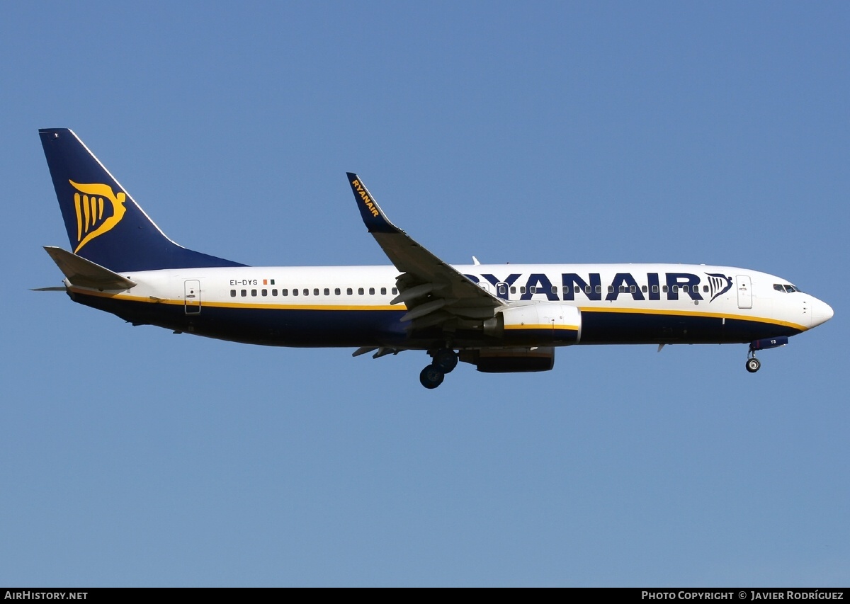 Aircraft Photo of EI-DYS | Boeing 737-8AS | Ryanair | AirHistory.net #727697