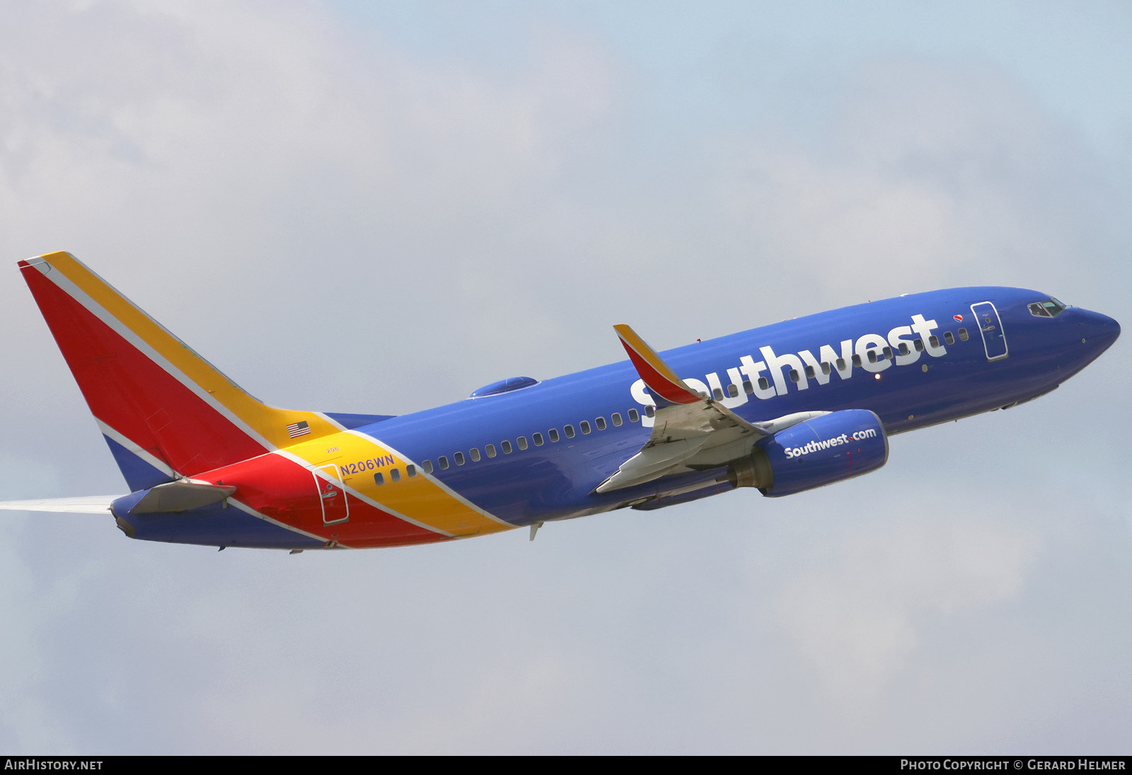 Aircraft Photo of N206WN | Boeing 737-7H4 | Southwest Airlines | AirHistory.net #728001