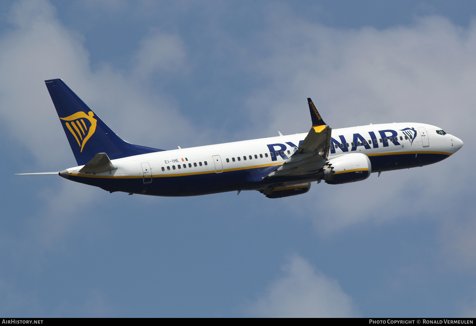 Aircraft Photo of EI-IHE | Boeing 737-8200 Max 200 | Ryanair | AirHistory.net #728107
