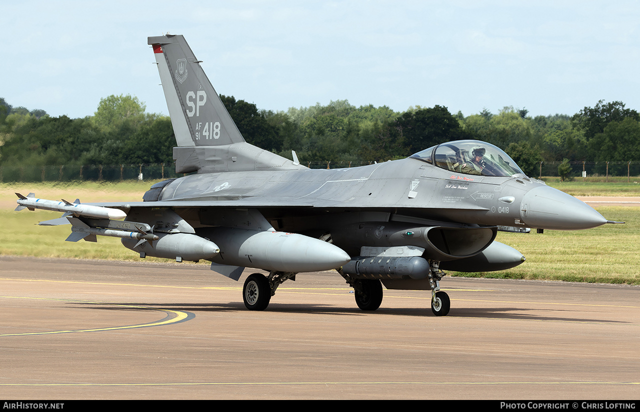 Aircraft Photo of 91-0418 / AF91-418 | Lockheed F-16CM Fighting Falcon | USA - Air Force | AirHistory.net #728109