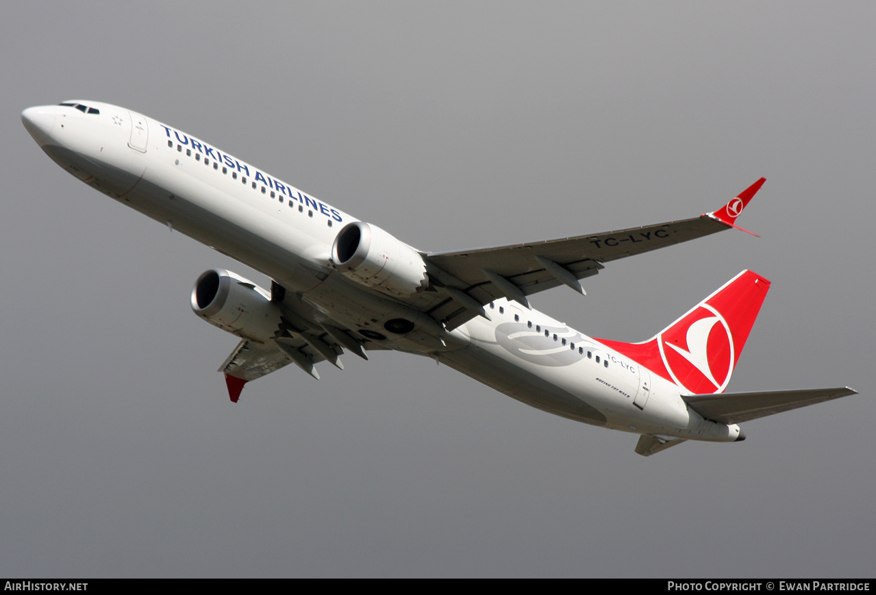 Aircraft Photo of TC-LYC | Boeing 737-9 Max 9 | Turkish Airlines | AirHistory.net #728159