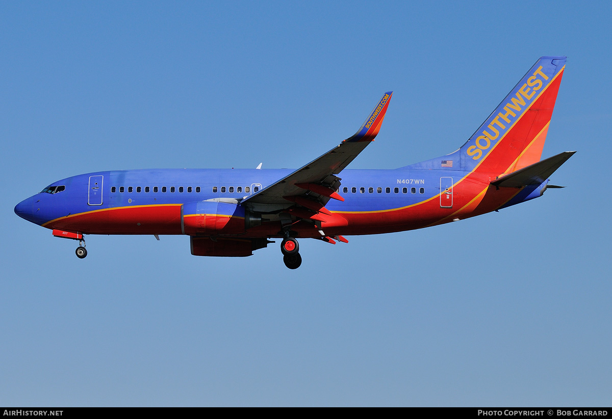 Aircraft Photo of N407WN | Boeing 737-7H4 | Southwest Airlines | AirHistory.net #728186