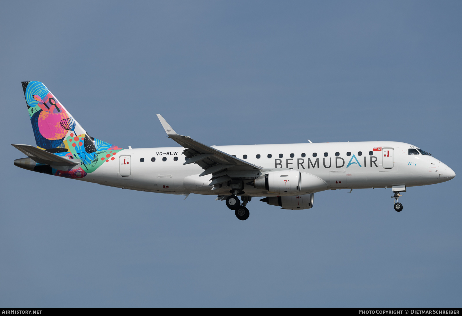 Aircraft Photo of VQ-BLW | Embraer 175STD (ERJ-170-200STD) | BermudAir | AirHistory.net #728334